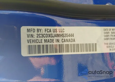 2021 Dodge Charger Scat Pack Rwd from USA, damaged, VIN 2C3CDXGJ4MH535444